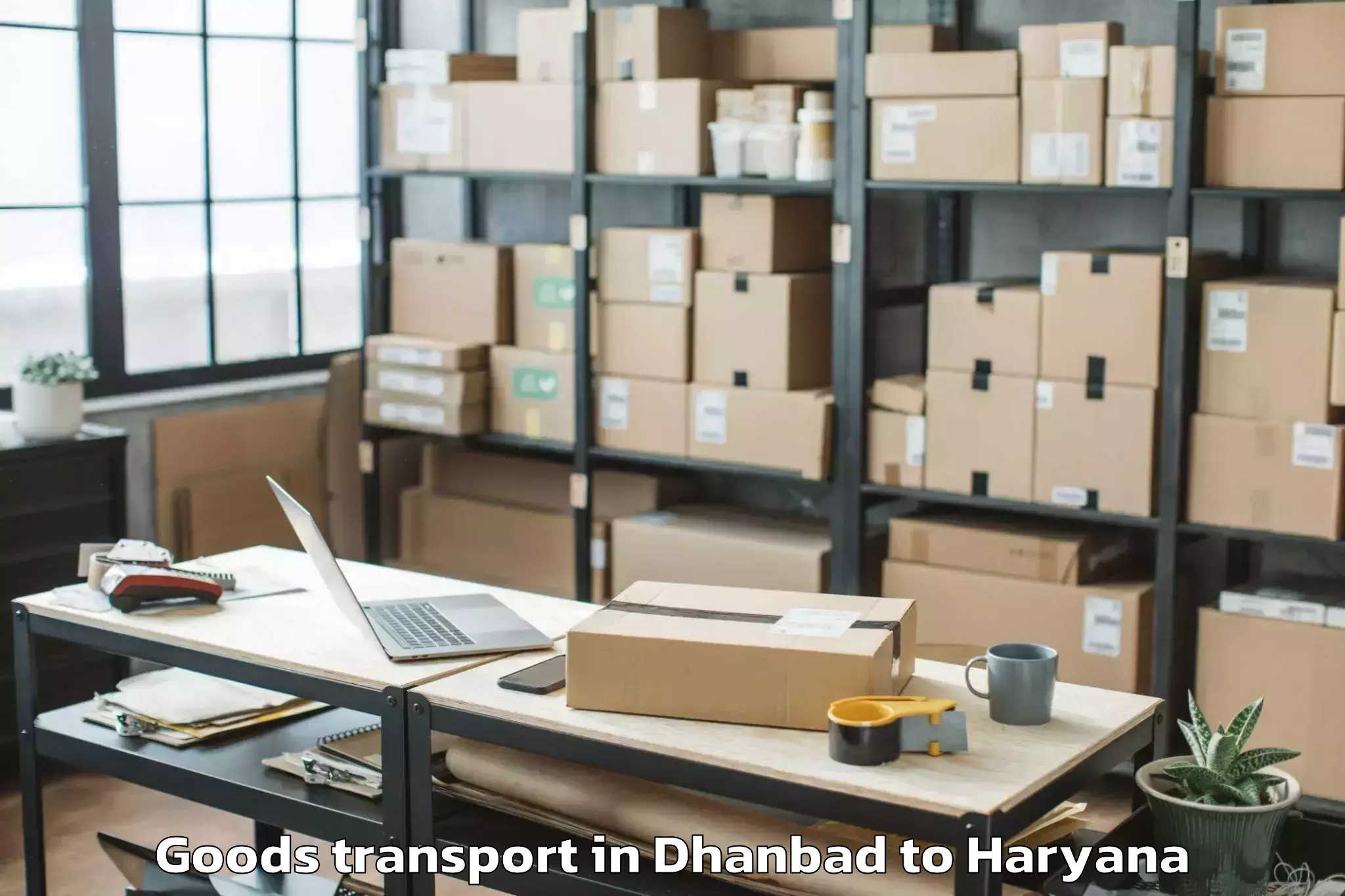 Hassle-Free Dhanbad to Lingayas University Faridabad Goods Transport